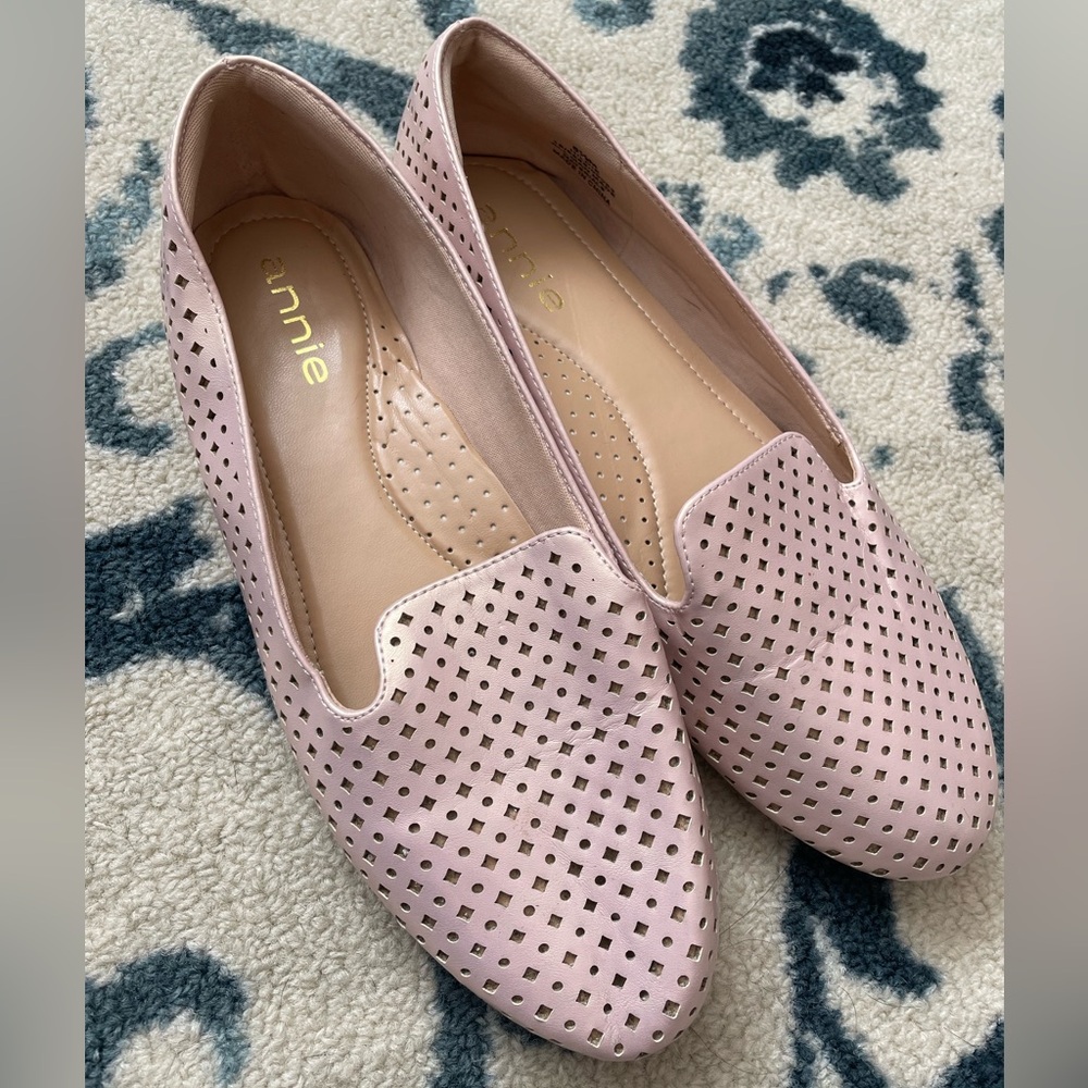 ☀️ Annie “Hildie” pink/gold metallic slides